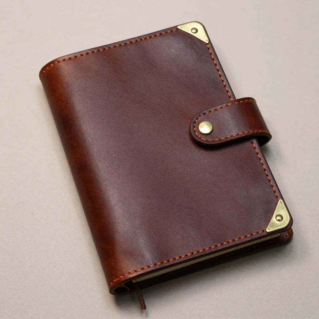 Custom bound journal with leather cover